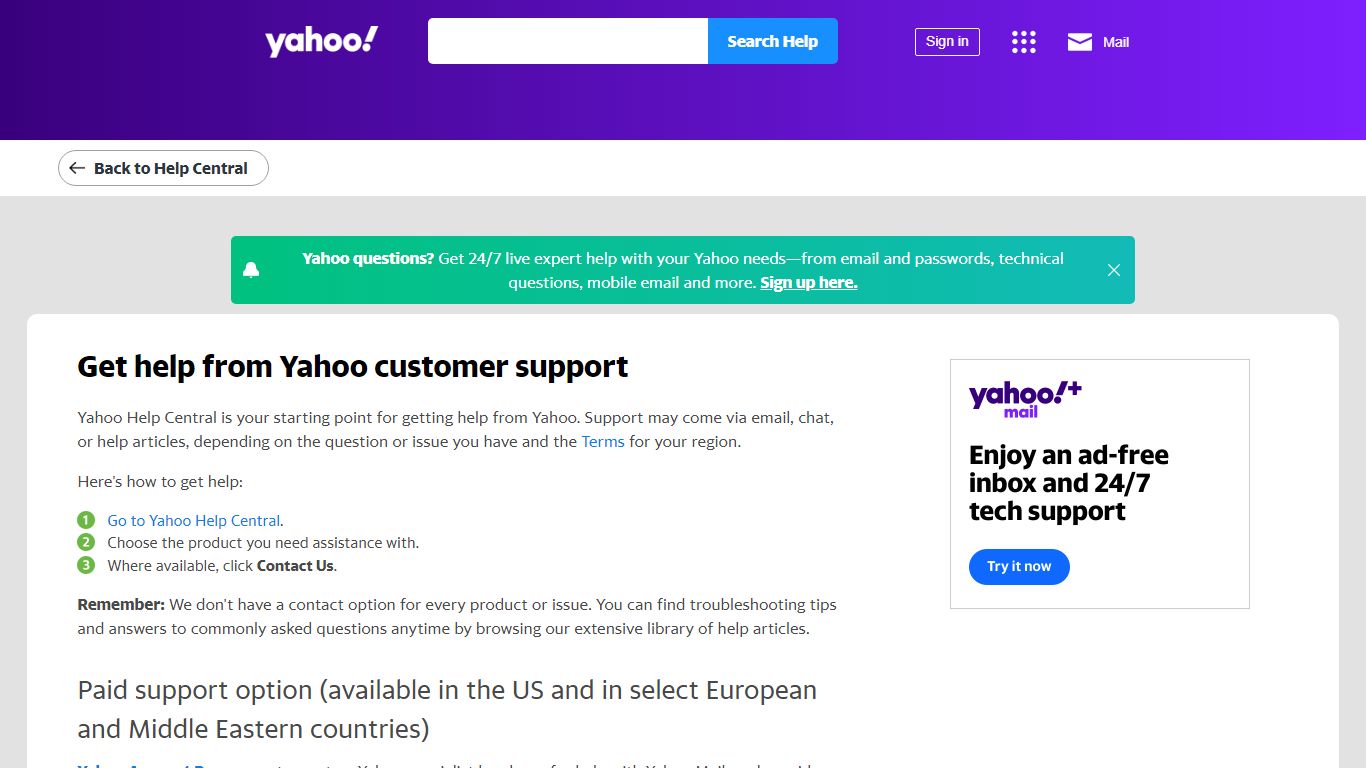 Get help from Yahoo customer support | Yahoo Help - SLN6349