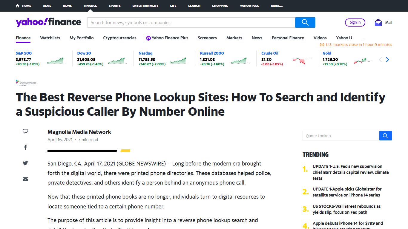 The Best Reverse Phone Lookup Sites: How To Search and ... - Yahoo!